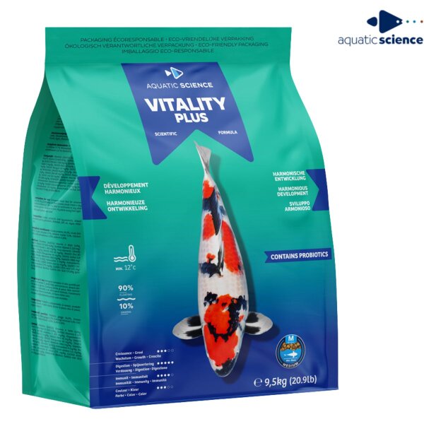 Aquatic Science Vitality Plus – Premium Koifutter für Gesundheit & Vitalität 9,5kg